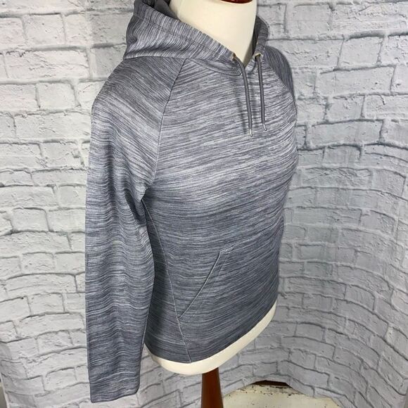 Tek gear pullover Longsleeve hoodie w/front pocket grey/white men sz S - Picture 4 of 10